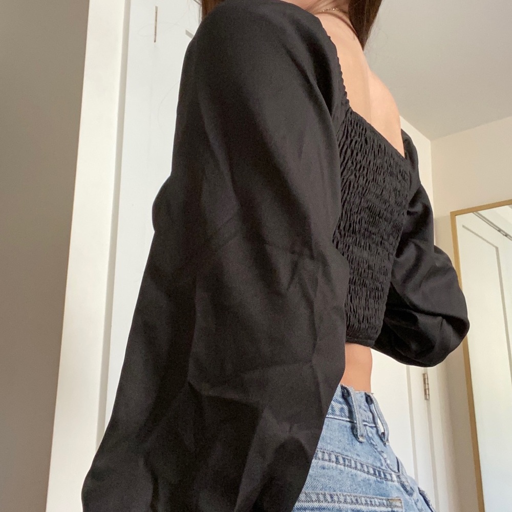 LAST DAY Black French Romance Crop Top - Picture 3 of 7